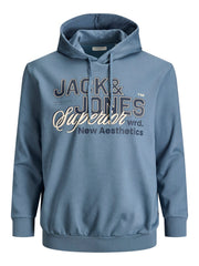 Jack & Jones - Logo Hættetrøje - Blue Mirage