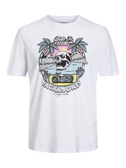 Jack & Jones  - Beachbone Skull T-Shirt Hvid