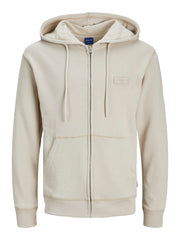 Jack & Jones - Faded Zip Hættetrøje - Moonbeam