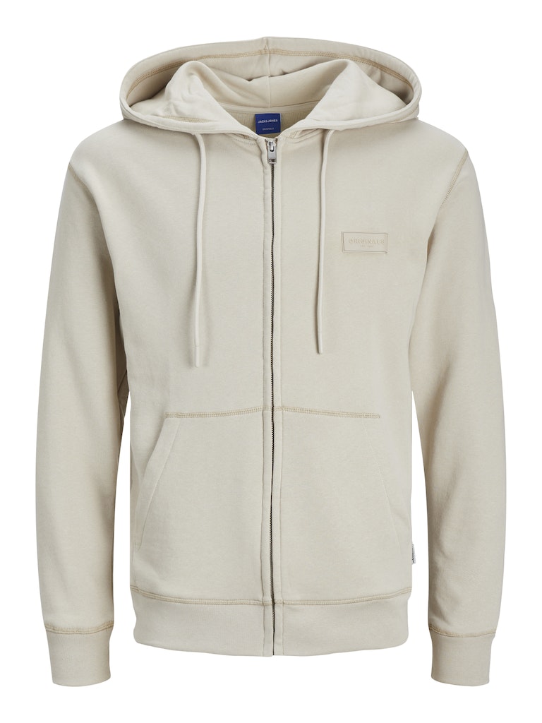 Jack & Jones - Faded Zip Hættetrøje - Moonbeam