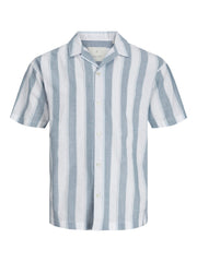 Jack & Jones - Summer Stripe Skjorte S/S - Captain Blue