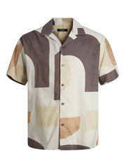 Jack & Jones - Carnaby Print Resort Skjorte S/S - Tannin