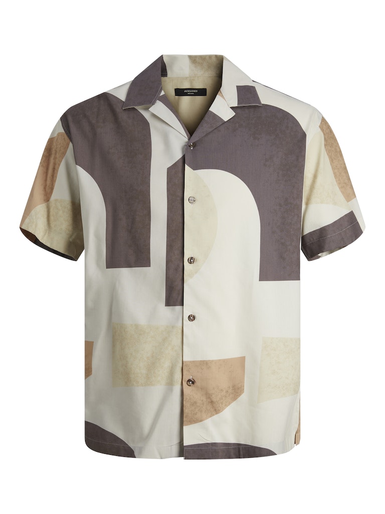 Jack & Jones - Carnaby Print Resort Skjorte S/S - Tannin