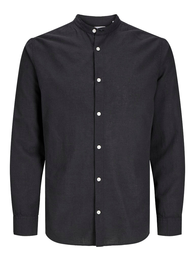 Jack & Jones - Breeze Linen Band Skjorte L/S - Sort