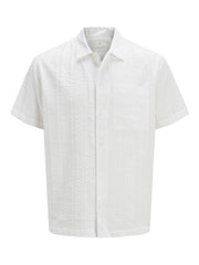 Jack & Jones  - Ceaston Seersucker Skjorte S/S - Hvid