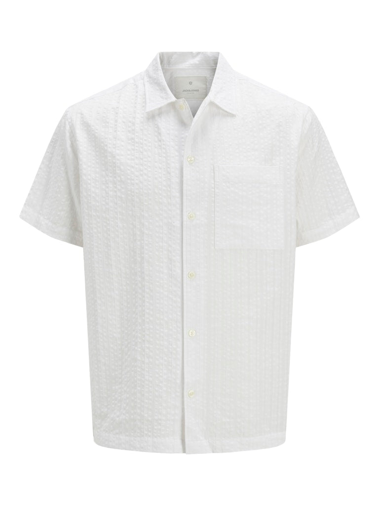 Jack & Jones  - Ceaston Seersucker Skjorte S/S - Hvid