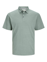 Jack & Jones - Soft Linen Blend Polo - Lily Pad