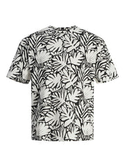 Jack & Jones - Marbella A.O.P. T-Shirt - Cloud Dancer/Black