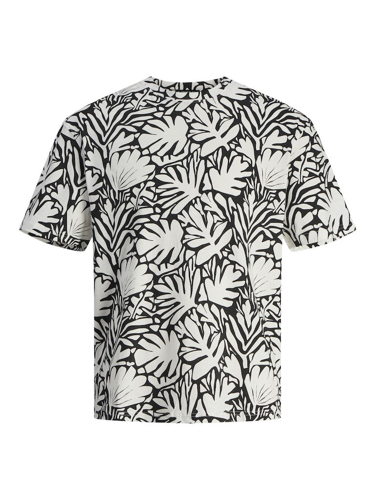 Jack & Jones - Marbella A.O.P. T-Shirt - Cloud Dancer/Black