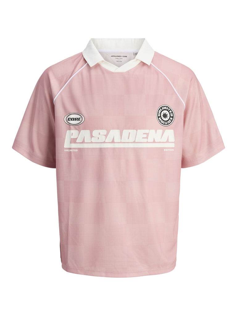 Jack & Jones - Treat A.O.P. Mesh Polo - Pink Icing
