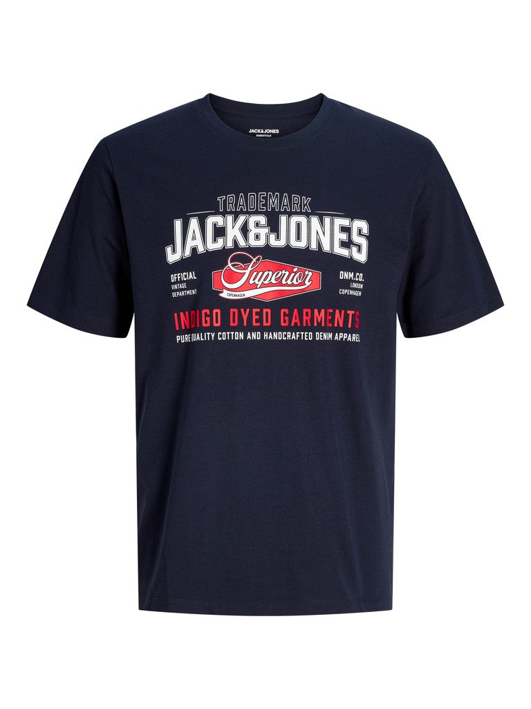 Jack & Jones Logo T-Shirt – Navy Blazer (3XL-8XL)
