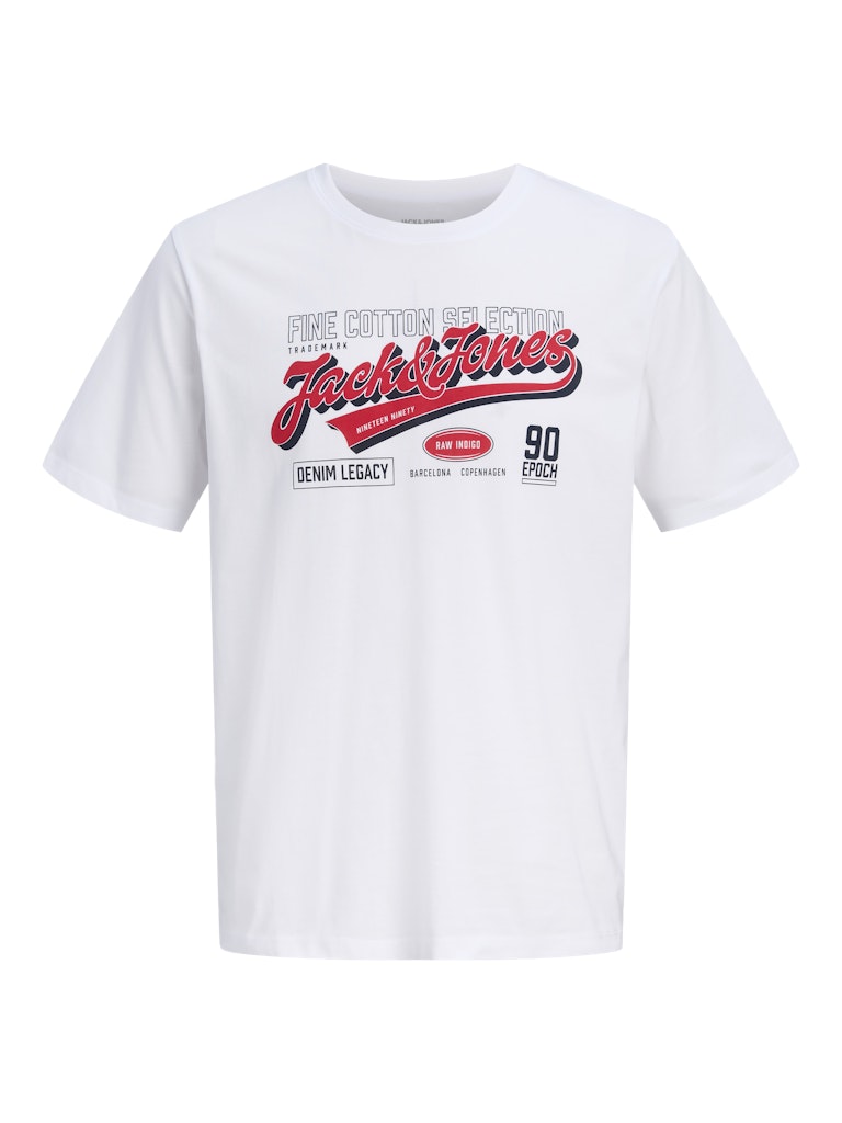 Jack & Jones Logo T-Shirt – Hvid (3XL-8XL)