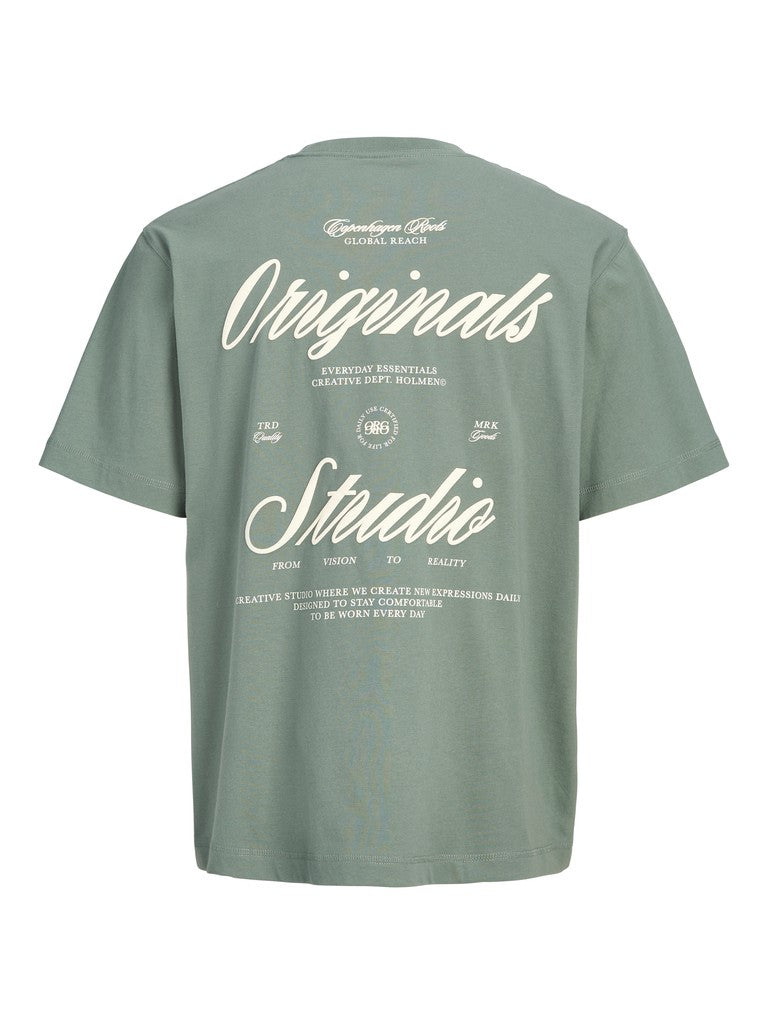 Jack & Jones Nørrebro Typo T-Shirt – Støvet Grøn (3XL-8XL)