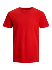 Jack & Jones - Ensfarvet Økologisk T-Shirt Rød