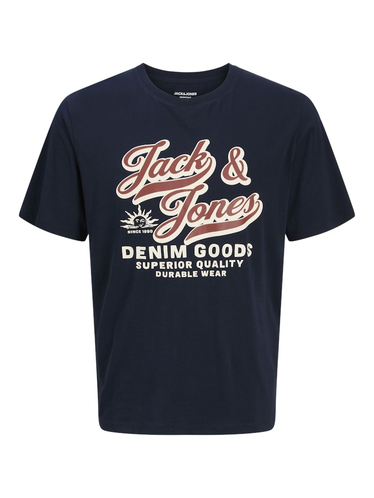 Jack & Jones Logo T-Shirt – Navy | 3XL–8XL