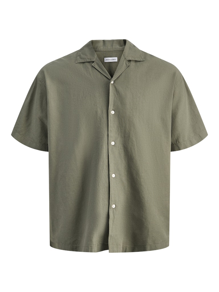 Jack & Jones - Breeze Hør Resort m. kort ærme - Dusty Olive