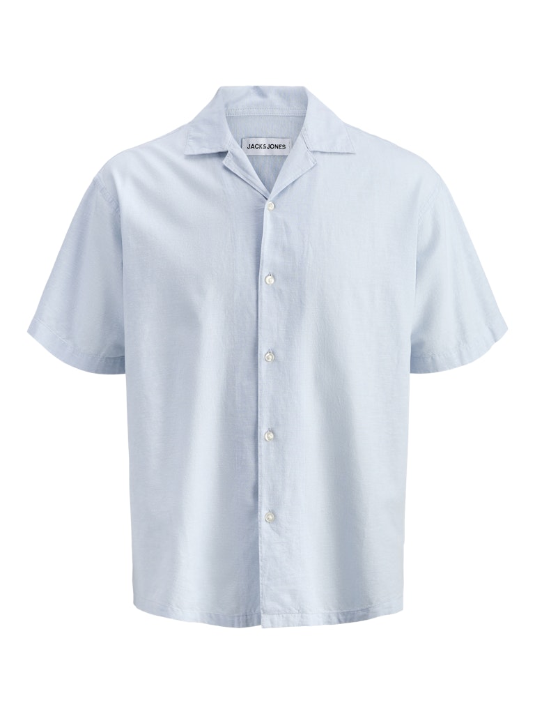 Jack & Jones - Breeze Hør Resort m. kort ærme - Celestial Blue