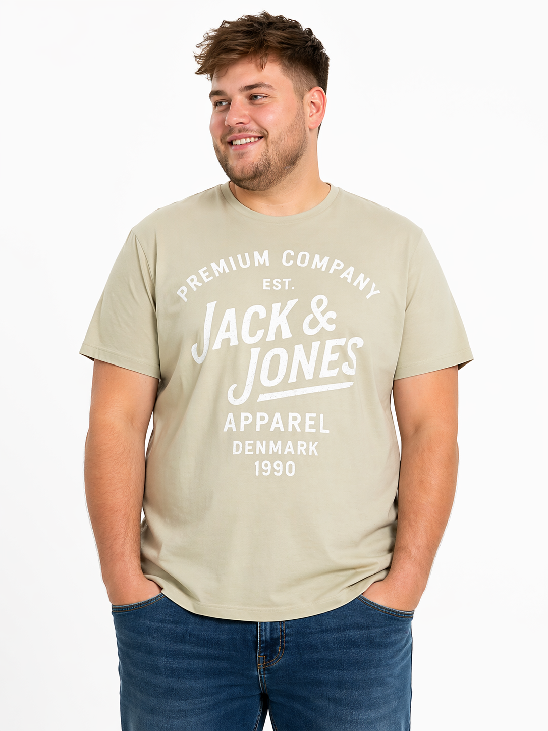 Jack & Jones – Zane T-Shirt – Humus (3XL–8XL)