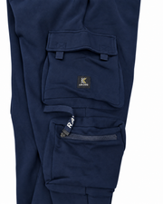Kam - Raw Denim Cargo Jogging Bukser - Navy (2XL-8XL)