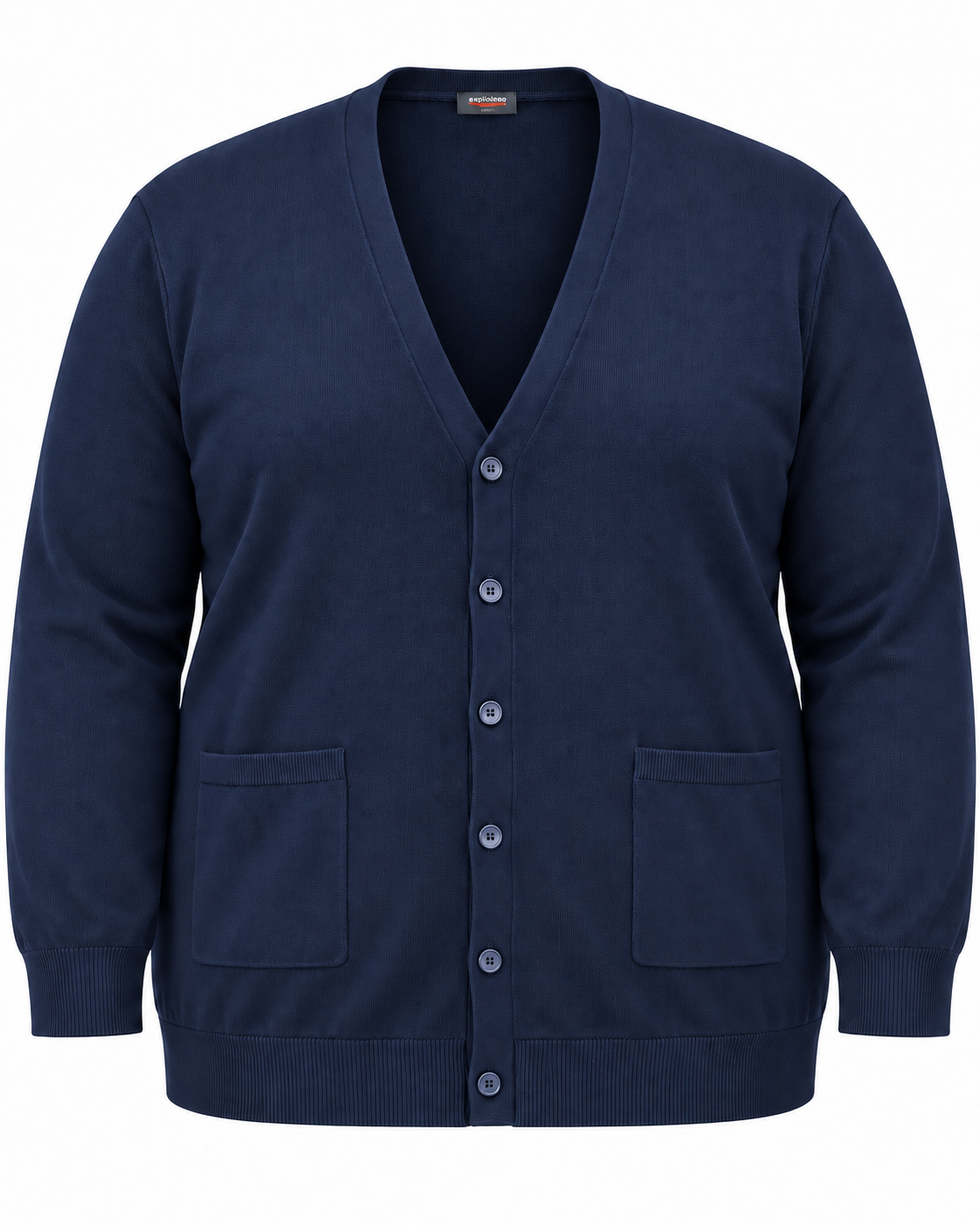 Espionage - Strik V-neck Cardigan - Navy - 3XL-7XL
