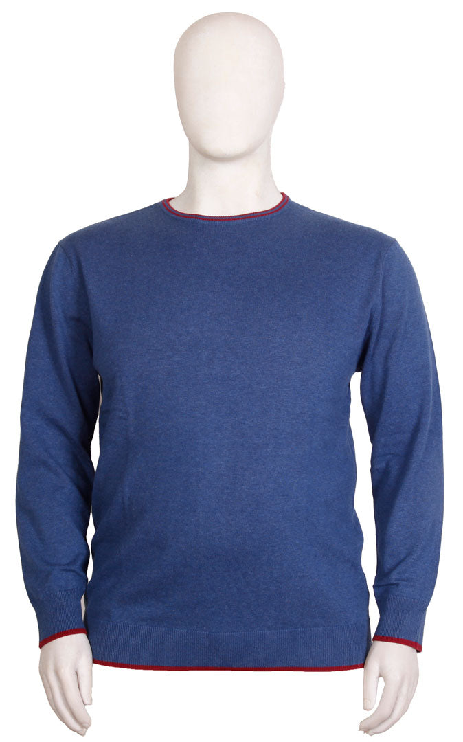 Espionage - Tipped Strik Trøje Denim