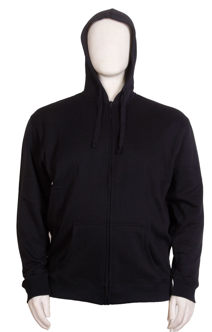 Espionage - Ensfarvet Hættetrøje m. Lynlås - Sort