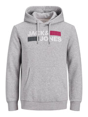 Jack & Jones - Corp Logo Hættetrøje - Grå