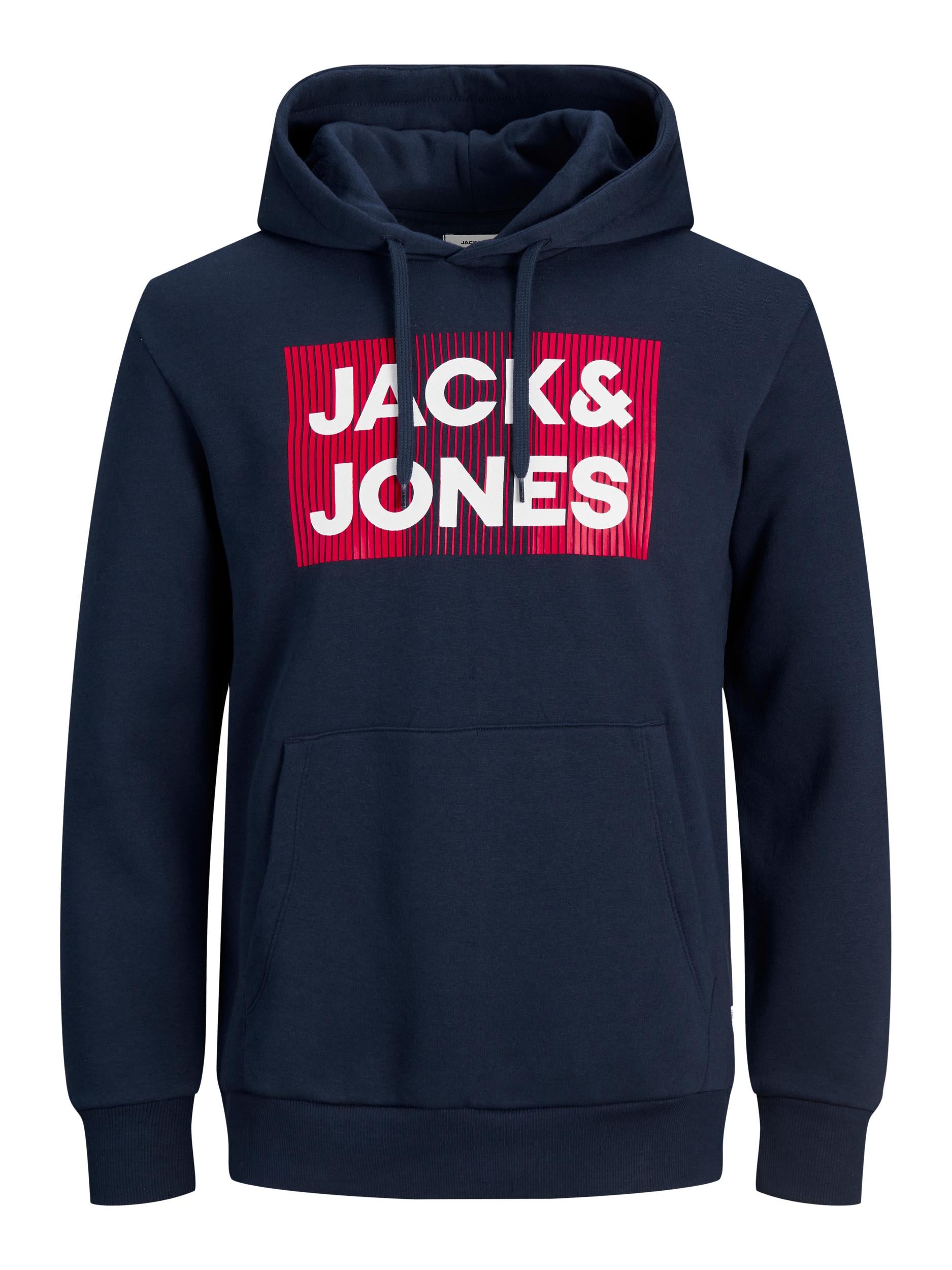 Jack & Jones - Corp Logo Hættetrøje -  Navy