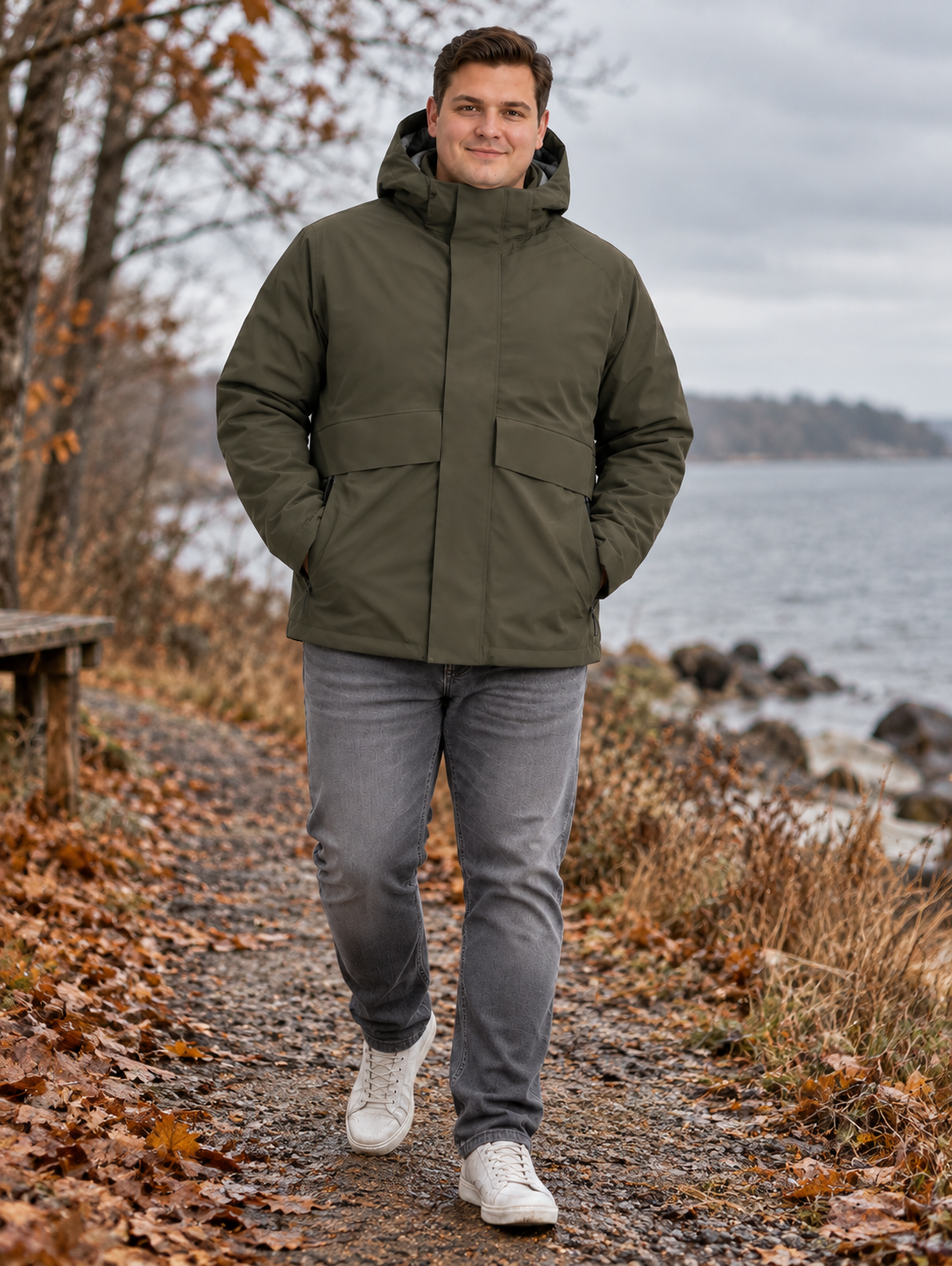 Jack & Jones - Moon Kort Parka Jakke - Forest Night (3XL-8XL)