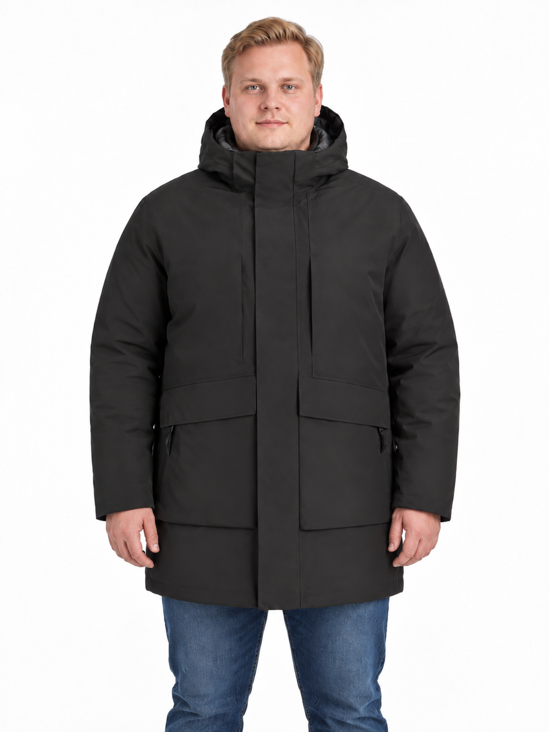 Jack & Jones - Moon Lang Parka Jakke - Sort (3XL-8XL)