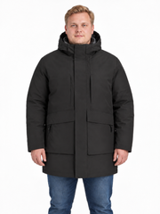 Jack & Jones - Moon Lang Parka Jakke - Sort (3XL-8XL)