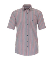 Casa Moda - Oskar Comfort Ternet Skjorte S/S Rød
