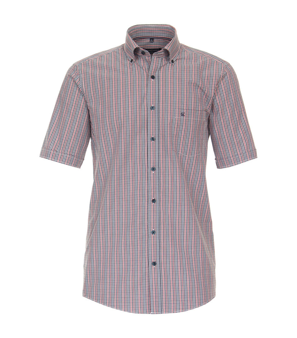 Casa Moda - Oskar Comfort Ternet Skjorte S/S Rød