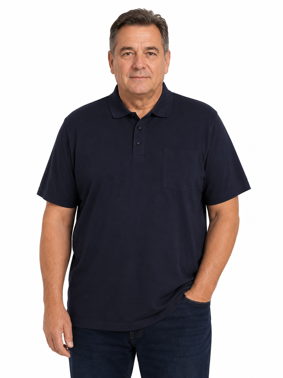 Espionage - Ensfarvet Bomulds Polo - Navy