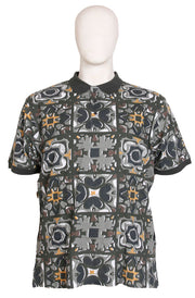 Espionage - Abstract Print Polo - Dark Olive