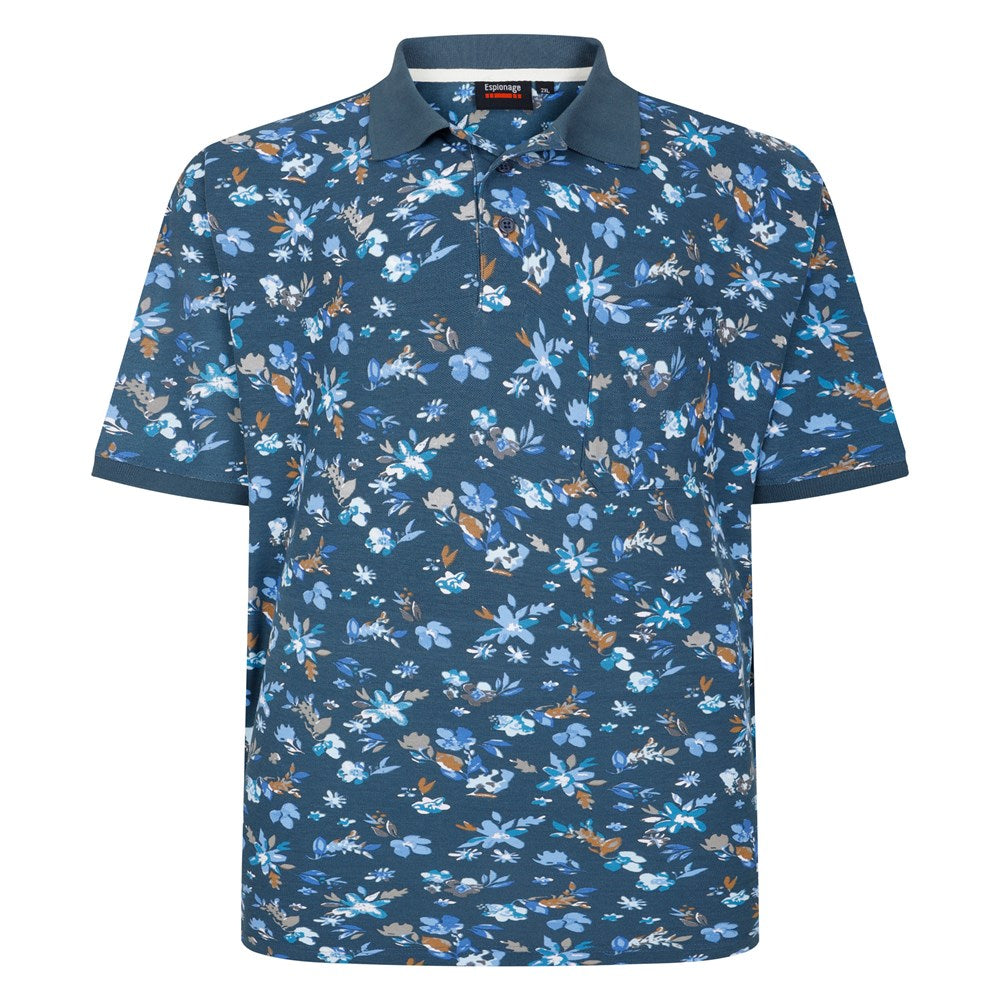 Espionage - Floral Print Pique Polo