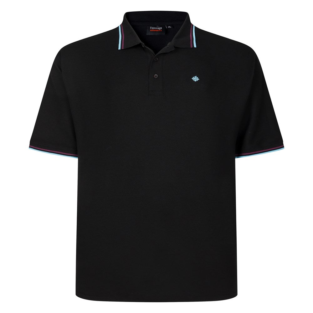 Espionage - Tipped Pique Polo - Sort