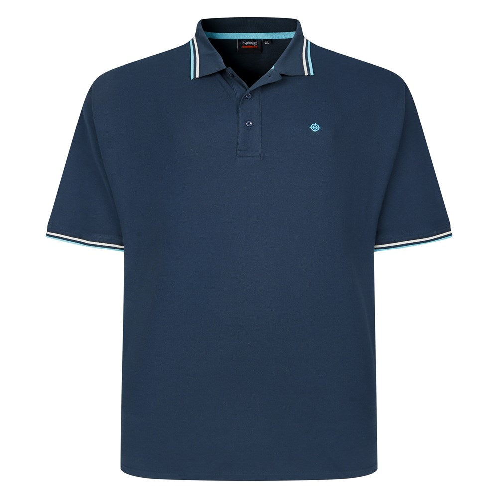 Espionage - Tipped Pique Polo - Kingfisher (Mørk turkisblå)