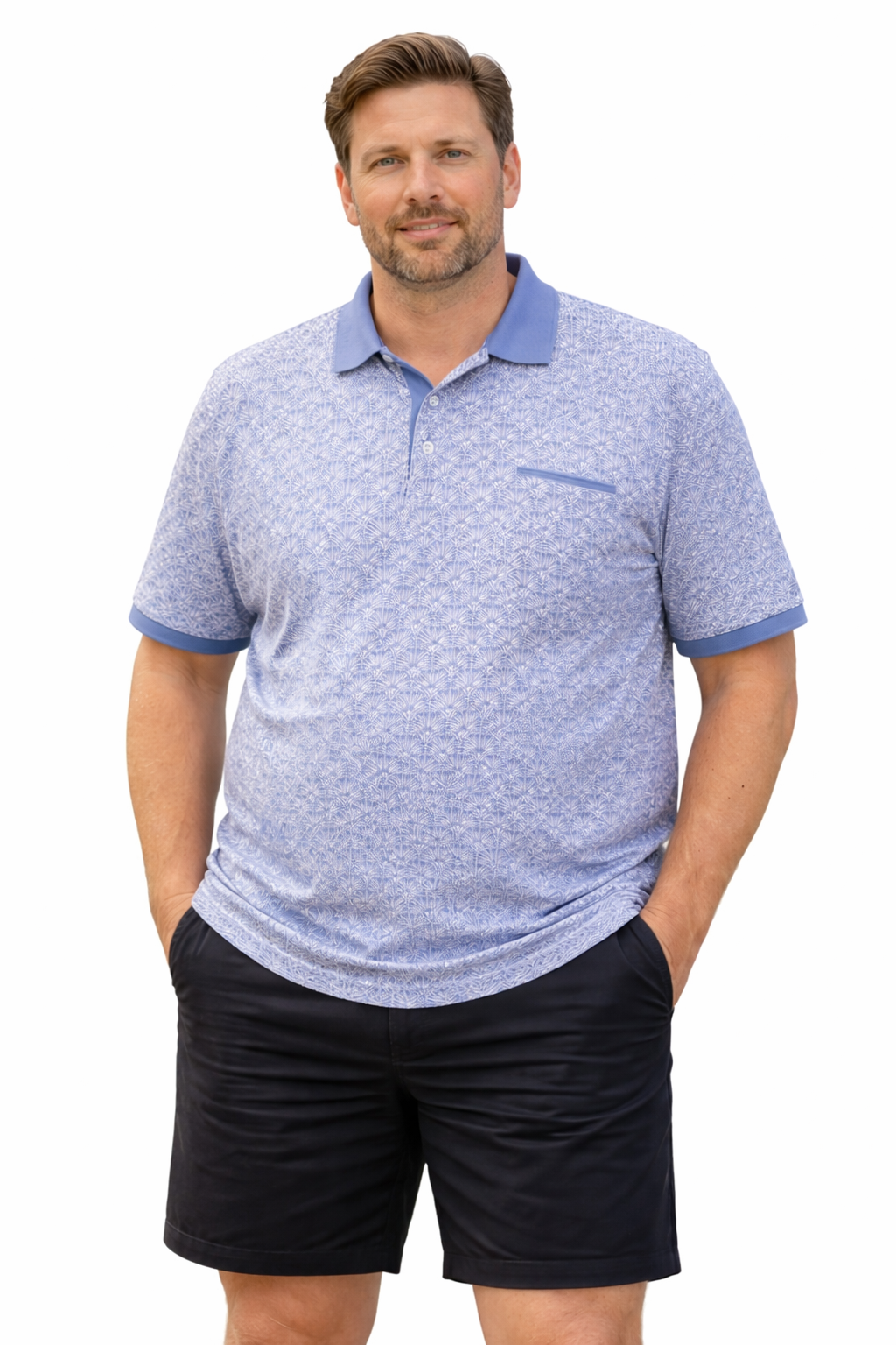 Espionage Polo – Geometrisk Mønster (2XL–8XL)