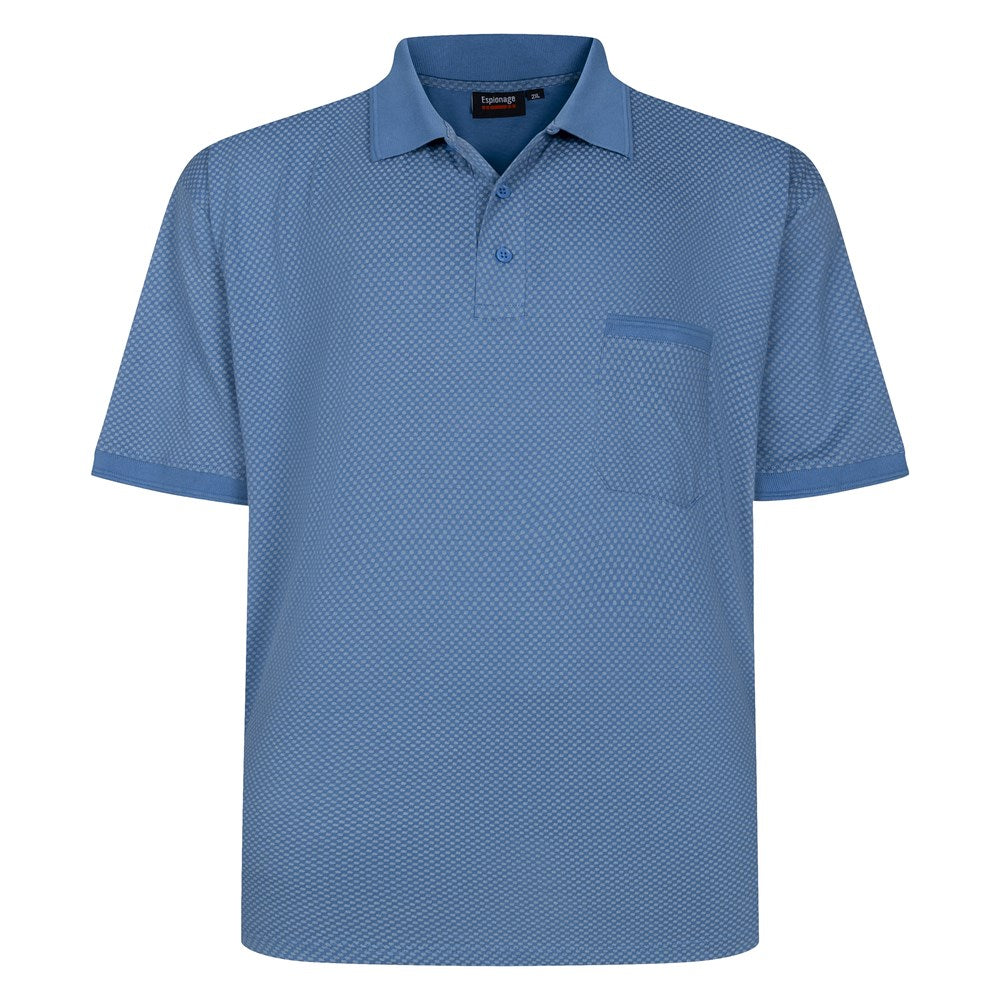 Espionage Polo – Blå Mønstret (2XL–8XL)