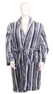 Espionage - Stribet Fleece Badekåbe 1