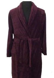 Espionage - Ensfarvet Fleece Badekåbe Nyt Design - Mørk Burgundy