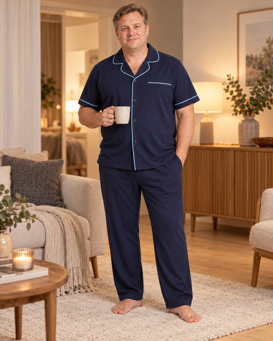 Espionage - Ensfarvet Pyjamas m. korte ærmer