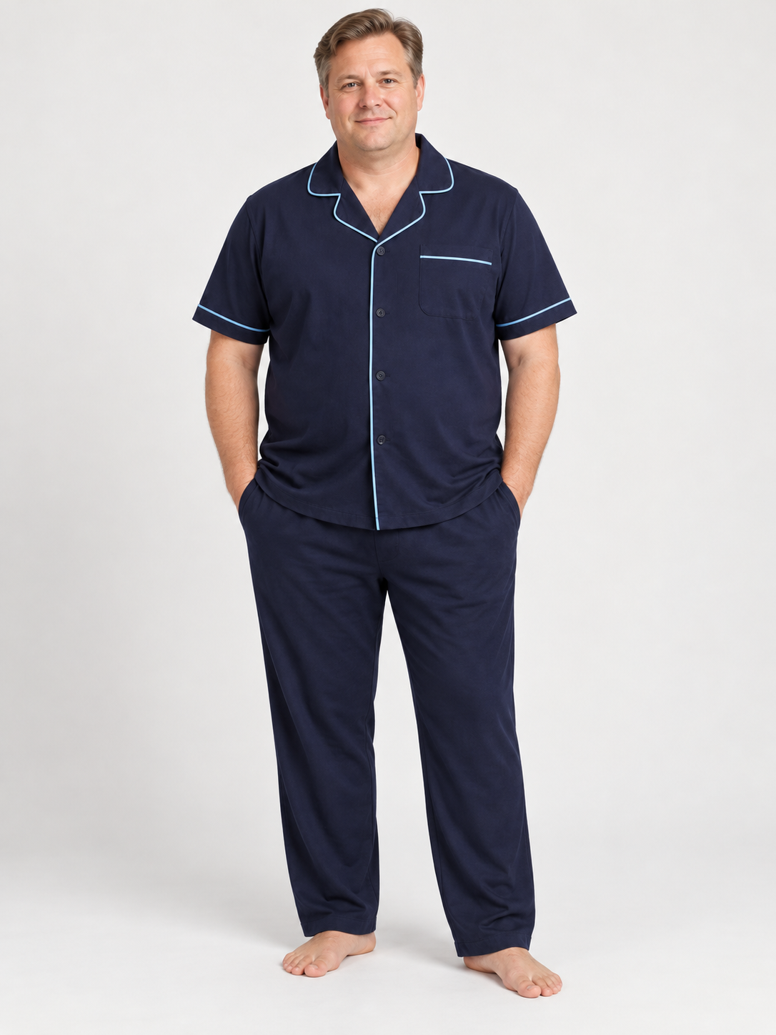 Espionage - Ensfarvet Pyjamas m. korte ærmer