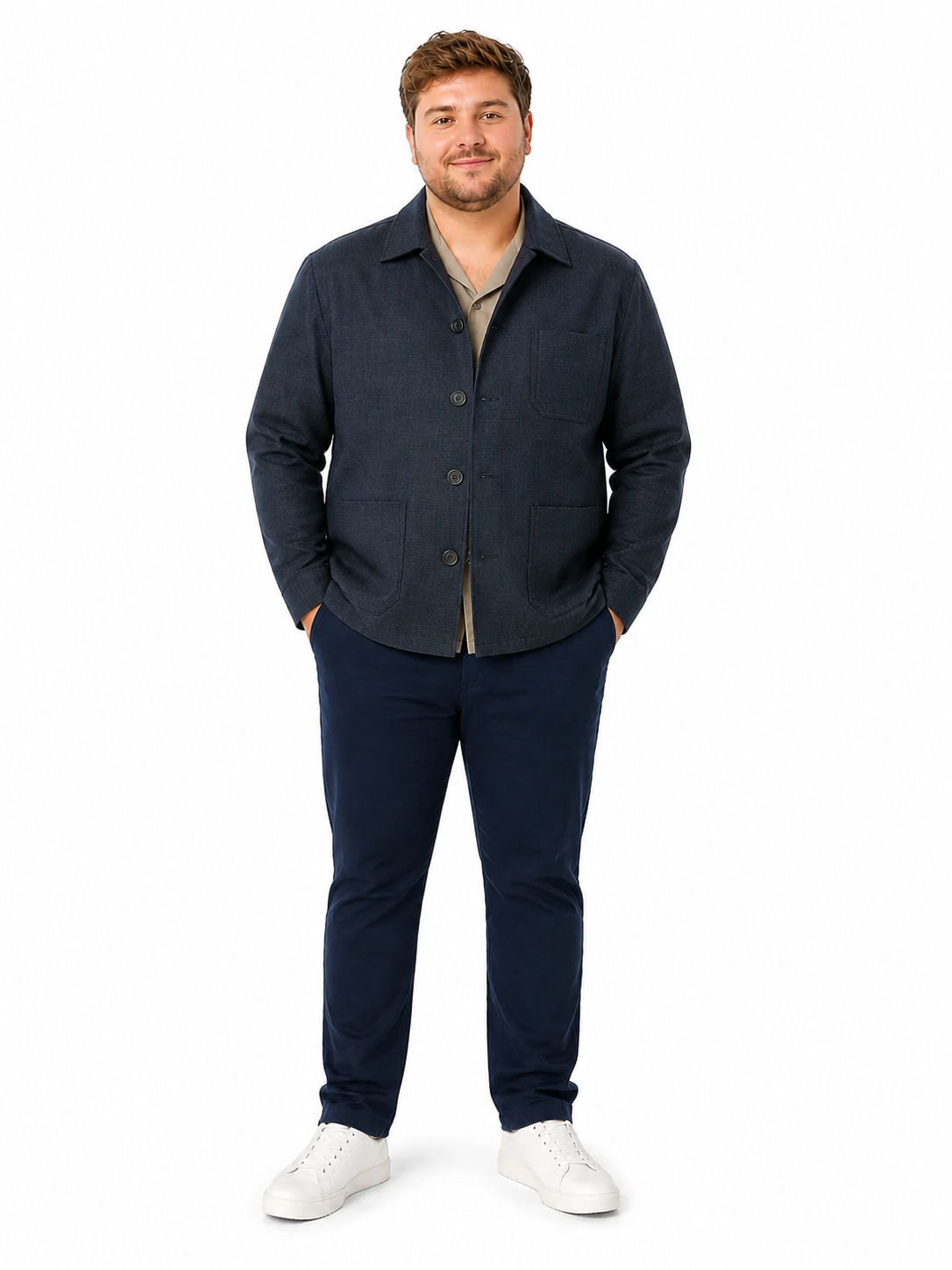 Jack & Jones - Pedro Hybrid Check Blazer – Navy | Str. 64–74