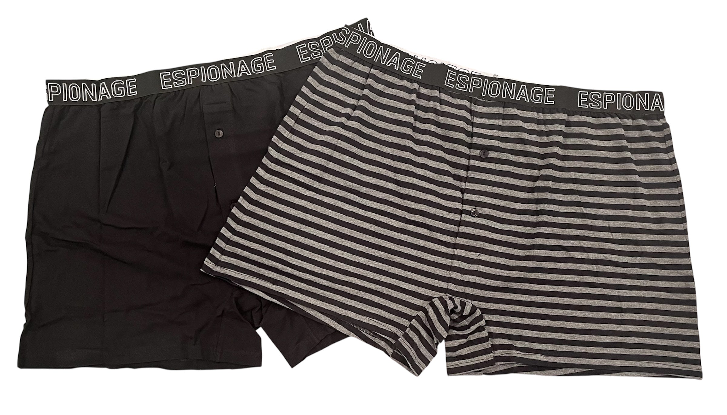 Espionage - Stribede/Sort 2 Pak Boksershorts
