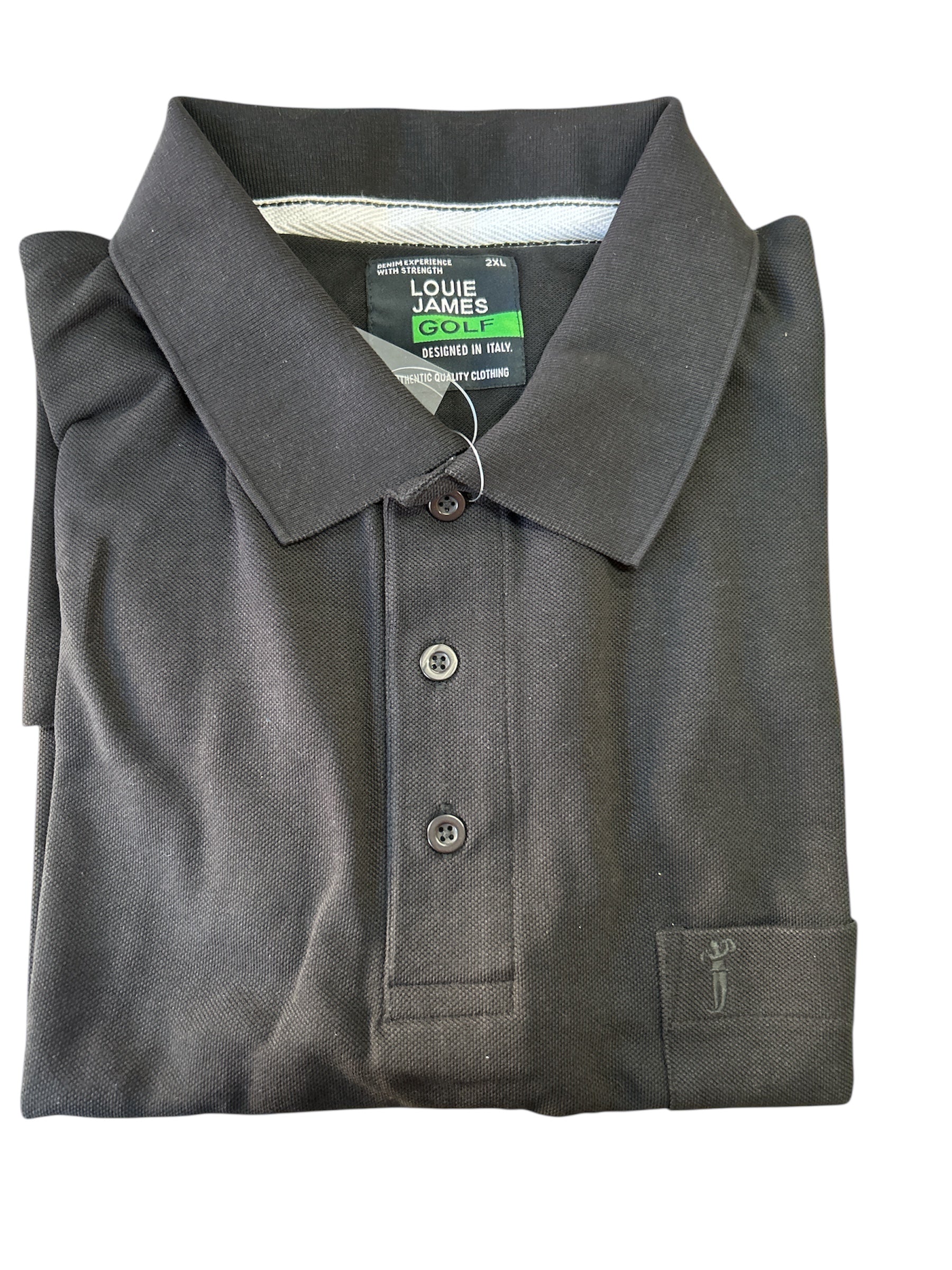 Louie James - Golf Polo Shirt - Sort