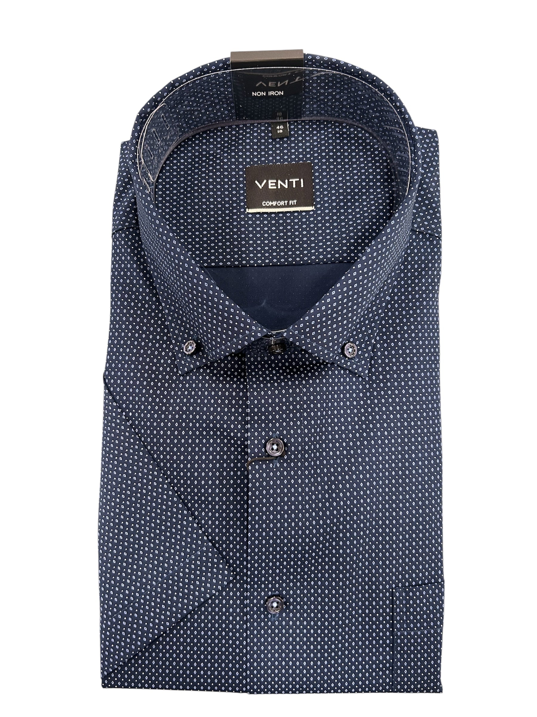 Venti By Casa Moda - Navy Microprint Skjorte