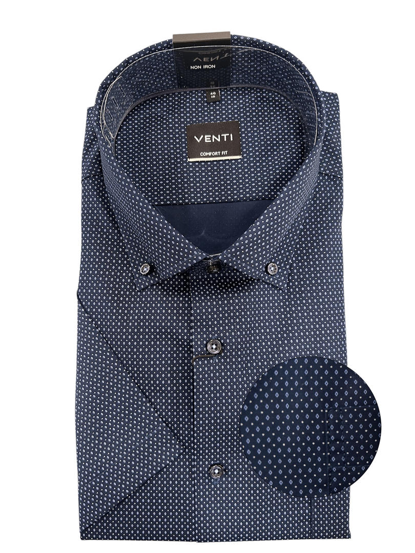 Venti By Casa Moda - Navy Microprint Skjorte