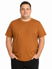Stolen Denim - Ensfarvet Pima Cotton T-Shirt Cinnamon
